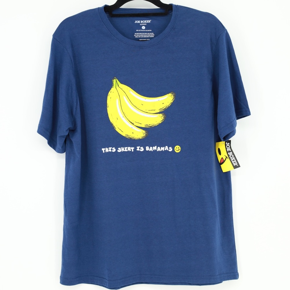 Joe Boxer Blue Tee with Yellow Banana Graphic